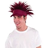 Amscan Burgundy Spiked Visor Hat Funny Headwear, Burgundy, 16.25 x 8.25