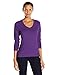 Hanes Comfortblend Women's Originals Long Sleeve Cotton T-Shirt, Lightweight V-Neck Tee, Modern Fit, Violet Splendor, Small