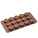 Sorbus Round Silicone Mold for Chocolate Jelly and Candy - 15-piece Per Mold (Set of 2)