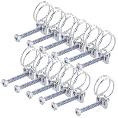 Antrader 1 Inch Double Wire Adjustable Hose Clamps with Bolt,12 Pack at Amazon