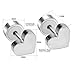 LUXU kisskids 316L Stainless Steel Heart Shaped Stud Earrings with Plug for Baby Girls 2 Colors