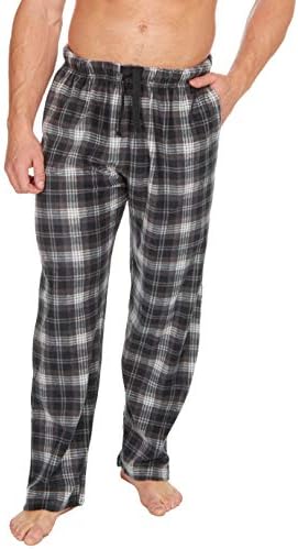 Mens Checked Elasticated Waist Fleece Lounge Wear Pyjama Trouser Bottoms Pants