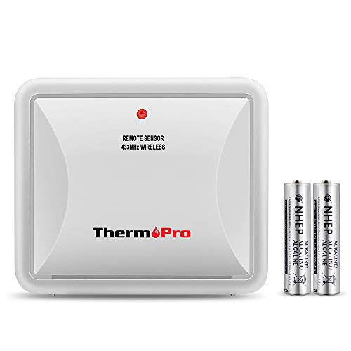 ThermoPro TX-2 Fitting Rainproof Transmitter Additional Outdoor Sensor for ThermoPro TP60S/TP62/TP63/TP63A/TP65A/TP67A Series Indoor Outdoor Thermometer Humidity Monitor, Battery Included