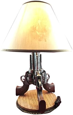 Triple Beretta Gun Six Shooters 19" Desktop Table Lamp Cowboy Western Home Decor