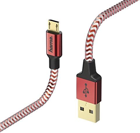 Hama 00178288 Red 1.5 m USB A Male Micro USB B Male USB Cable - USB Cable (1.5 m, USB A, USB B, male/male Cable, 2.0, Red)