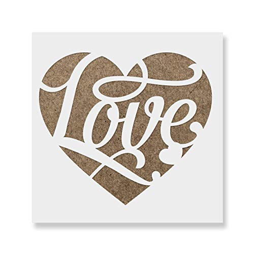 Love Heart Stencil Template for Walls and Crafts - Reusable Stencils for Painting in Small & Large Sizes
