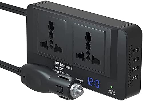 Tbest Inverter Per Auto 200W – Convertitore 12V DC A 220V AC Con Porta USB 3.1A, Adattatore Accendisigari Universale