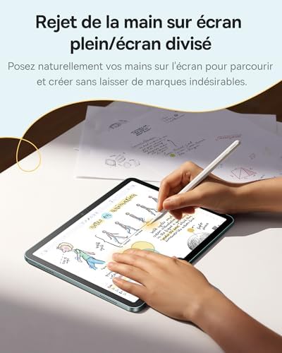 【1:1 Original】Baseus Stylo Compatible avec iPad 2018-2025, Jumelage Sans Fil, 32 Fonctions Personnalisables, 17h de Batterie, Pencil pour iPad 6/7/8/9/10, iPad Pro 11“/12.9“/13“, Air 3/4/5/6, Mini 5/6