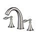 Ollypulse 8 Inch 3 Holes Deck Mount Widespread Double Handles Bathroom Faucet, Without Pop-Up Drain (Brushed Nickel)