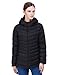 Puredown Women's Lightweight Packable Hooded Goose Down Jacket, Black
