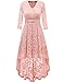 DRESSTELLS Women's Vintage Floral Lace 3/4 Sleeves Dress Hi-Lo Cocktail Party Swing Dress