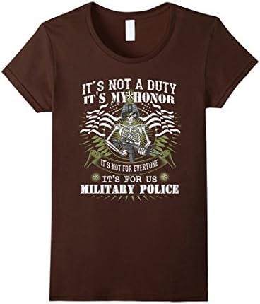 Womens Military Police Shirt US Army Tee for Men Women T Shirt Large Brown