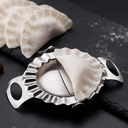 SIENON 3 Pieces Stainless Steel Dumpling Maker, 2 Dumpling Cutters-Dumpling Skin Makers, 1 Dumpling Mold-Empanada Pierogi Press Mold, Pie Ravioli Dumpling Wrappers Mold Pot Sticker Kitchen Accessories