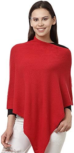 Euro Design Ltd Cashmere Poncho Womens Wrap Poncho Topper Sweater/Jumper/Jacket/Cardigan Cashmere Blend Classic Poncho- Made in Italy