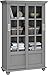 Ameriwood Home Altra Aaron Lane Bookcase with Sliding Glass Doors, Soft Gray