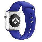 Sundo Apple Watch Band Silicone 38mm, Replacement Wrist Strap Bracelet Band for Apple Watch Iwatch Nike+ Sport Edition Series 3 Series 2 Series 1(Royal Blue 38 SM)