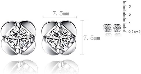 ATJC Fashion Jewelry Titanium White Crystal Stone Lady's Charming Stud Earring with a ATJC Gift Card