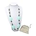 Teething Necklace For Moms To Wear and Baby To Chew, Chewbeads Chewlery Teether and Instant Pacifier for Teething Infants. Made From BPA Free Safe Silicon By JUNGO BAMBINO. (Blueberry and Mint)