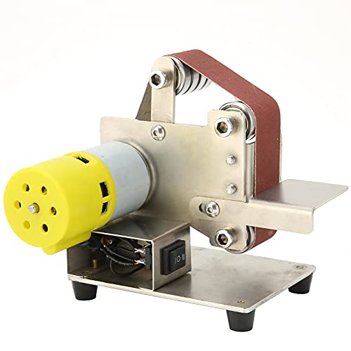DIY Polishing Mini Belt Sander,Mini Sanding Belt Machine Bench Sanding Sharpener Bench Grinder Belt Linisher Electric Grinding Machine (UK Plug 895 (200W))