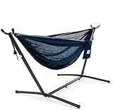 Vivere C9MESH-42 Hammock with Stand, Navy and