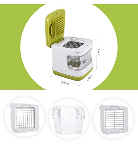 3-in-1 Garlic Cube Garlic Press - Innovative, Slicer, Chopper, Crusher and Dicer, Dual-purpose Garlic Crusher Ginger Slicer with Storage Box, Mini Garlic Chopper Mincer with Stainless Steel Blade - Thumbnail 3