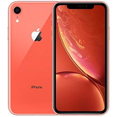 Original iPhone XR Back Glass Cover Battery Door Replacement w/Adhesive, Installed Camera Frame w/Lens (Coral)