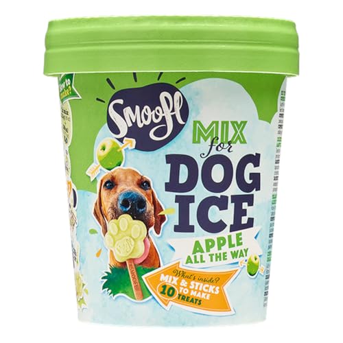 Smoofl Premium Dog Snacks: Ice Cream for dogs as a snack to cool down in summer and as a healthy dog treat with refreshing effect, dog ice cream with apple flavour