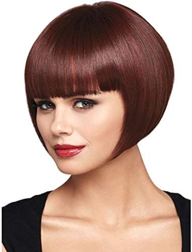 Lady Girl Short Bob Straight Hair Wigs, Thin Bang Full Hair Wig Party Cosplay Hair Wigs,Wigs Short for Black Women