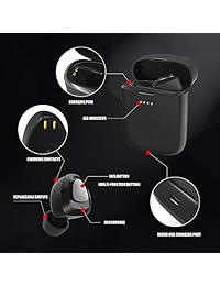 Auriculares inalámbricos Letscom True inalámbricos Bluetooth 5.0 Auriculares estéreo 3D con 4 horas de tiempo de reproducción, auriculares Bluetooth inalámbricos con micrófono integrado y caja de carga portátil