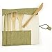 Bamboo Travel Utensil Set with Carrying Case, Sustainable, Eco Friendly Cutlery Flatware Set, Reusable, Portable for Travel, Office, School or Camping