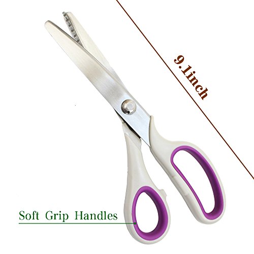 Hui Tong fabric pinking shears, sewing scissors ,Pinking Shears, pinking scissors,grey purple 5mm serrated