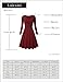 A Line Dresses for Women, Laksmi Long Sleeve Designed Modest Pleated Swing Party Dress Wine Medium