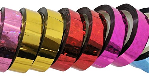 STARS Hula Hoop Washi Prism Tape (12 Pack) 12MM x 45 FEET - 6 Holographic Colors