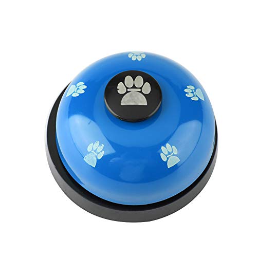 Fdit Dog Door Bell and Press Bell Pet Training Press Bell Iron Sturdy Pet Bell Desk Bell Call Bell for Dog Toilet Training Bell(Blue)