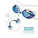 vetoky Kids Swim Goggles Wide Vision Swimming Goggles with Nose Clips+Ear Plugs,Anti Fog Swimming Goggles UV Protection Mirrored (Blue with Mirror Blue Lens)