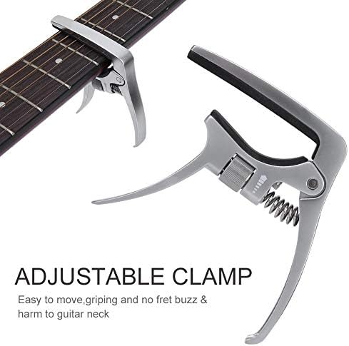 カポタスト エレキギター アコースティックギター メタル クイックチェンジカポ 使用簡単 シリコンパッド付き タイトネス調整可能 スーパーセール ギター エレガント カポクランプ