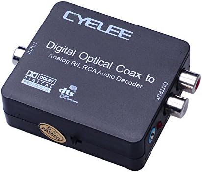 [Digital to Analog Audio Decoder Converter Adapter]Cyelee- Convert Digital Coaxial /Optical Toslink SPDIF to Stereo 3.5mm Jack or L/R (Red/White) RCA Audio Outputs with PCM, 5.1 Dolby Digital & DTS ¡­