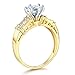 14k Yellow OR White Gold SOLID Wedding Engagement Ring and Wedding Band 2 Piece Set