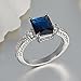 Psiroy 925 Sterling Silver Plated Emerald Cut Created Blue Sapphire Filled Anniversary Ring Size 8