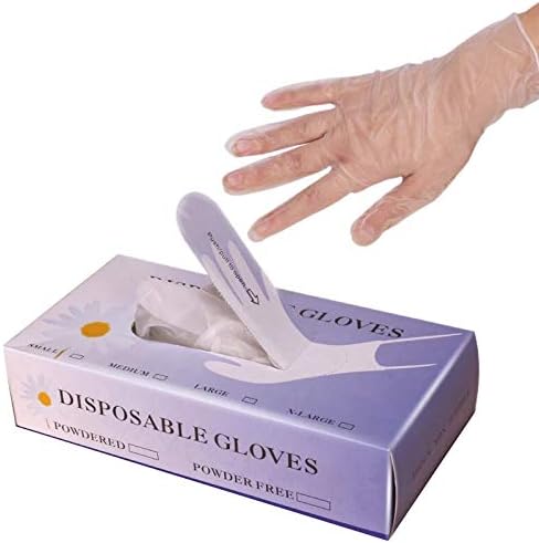 Timagebreze Medical Vinyl Examination Gloves (Medium, 70-Count) Latex Free Rubber Disposable, Ultra-Strong, Clear Fluid, Blood, Exam, Healthcare, Food Handling Use No Powder