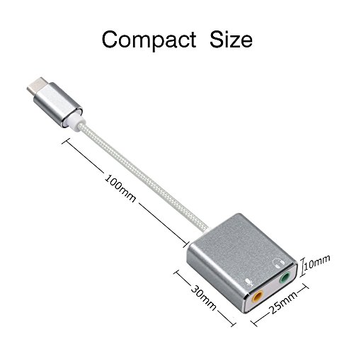 image for Auswaur USB Type C External Stereo Sound Card Audio Adapter With 3.5mm