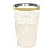 Gold Plastic Clear Cups ~14 oz. 50 Pack ~ Disposable Party Cups with Gold Rim ~ Fancy Wedding Tumblers ~ Elegant Party Supplies & Decorations ~ Gold Rimmed Cup