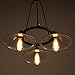 SEOL-LIGHT Vintage Chandeliers Max 180W With 3 Lights Metal and Glass Fixture for Kitchen,Living room,Dinning,Foyer,Balcony