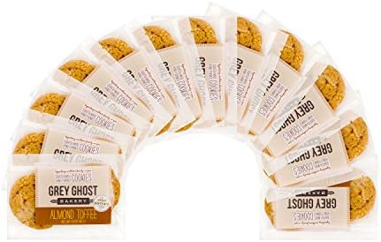 Grey Ghost Bakery Chewy Buttery Decadent Almond Toffee Cookies 12 of Individually Wrapped 1.4oz 2 packs (approx 24 cookies)