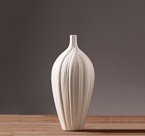 PEIPEI SHOP- Modern Minimalist White Ceramics Vase Ornaments Living Room TV Cabinet Home Accessories Crafts ( Size : S )