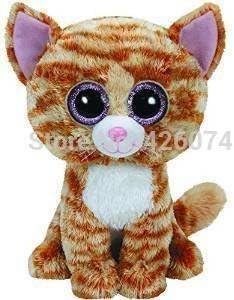 New Original TY Beanie Boos Big Eye Tabitha Tabby Cat Plush Toys Stuffed Animals Toys For Children Gifts Kids Toys 15CM by ToySDEPOT