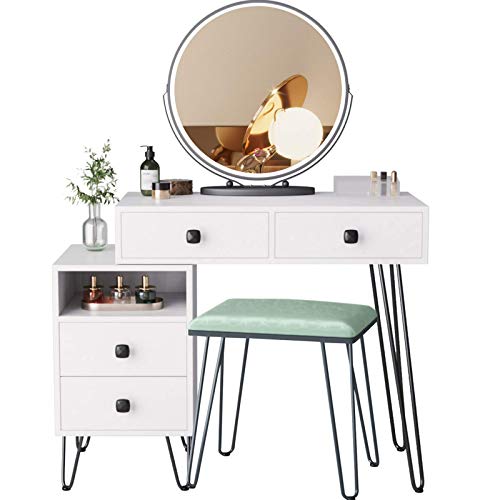 Vanity-Table-Set-Makeup-Vanity-Dressing-Table-with-3-Colors-Lighted-Mirror-1-Storage-Cabinet-4-Drawers-Vanity-Dresser-Desk-with-Cushioned-Stool-for-Girl-Women-Bedroom-White