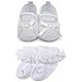 Delebao Baby Girl Infant Satin Mary Jane Baptism Shoes Dance Ballerina Slippers (6-9 Months, Shoes & Socks)
