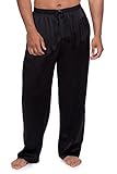 TexereSilk Men's 100% Silk Pajama Pants (Black, X-Large) Great Gifts for Him MS0201-BLK-XL