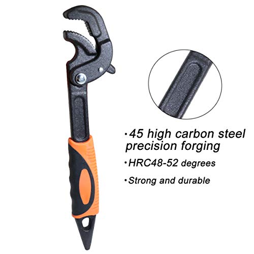 Boeray 2 Pack Adjustable Wrench Quick Multi-function Self-Adjusting Spanner Power Grip Pipe Wrench 0.6"-2.4"/14mm-60mm - Thumbnail 3